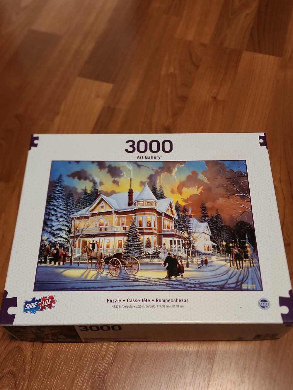 3000-Piece Winter Victorian House Puzzle - White & Cream